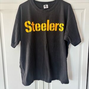 Vintage Starter Steelers Shirt Size Large NFL Pittsburgh Black T-Shirt 90s USA